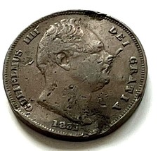 1 Farthing Kupfer Münze Großbritannien 1833 Wilhelm IV