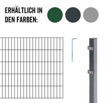 Alberts Doppelstabmattenzaun-Komplettset Mattenzaun Gartenzaun Gittermatten Zaun