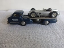 Morem Mercedes Rennwagentransporter 1955 Blaue Wunder W 196 R Monoposto H0 1:87 