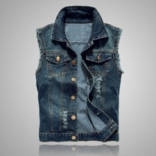 Herren Jeans Weste Mantel