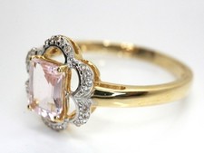 GOLDJUNGE69 * HARRY IVENS EDELSTEIN RING (21) MORGANIT ACHTECK 585er GELBGOLD