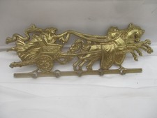 Messing Schlüsselbrett Schlüsselhaken „Antik Stil – Pferde und Reiter“ Mod. Brev