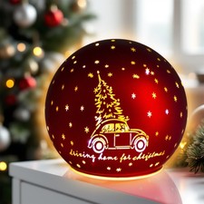 LED Weihnachts Glas Kugel mit