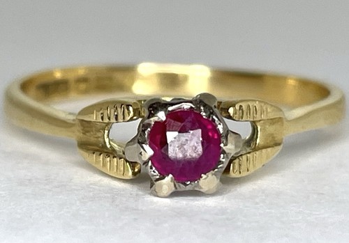Vintage 18ct gelbgold - 18ct, rubin