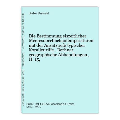 Die bestimmung eiszeitlicher - bestimmung,