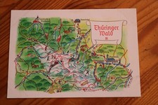 AK (DDR) Landkarte  THÜRINGER WALD II 1974