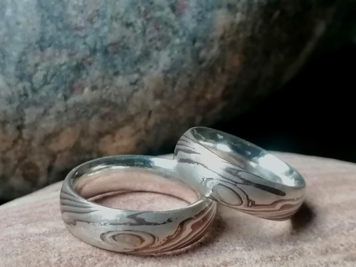 Trauringe mokume gane shakudo - trauringe,