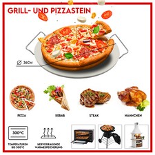 Pizzastein Rund Ø 36 cm für Backofen Grill Stein Brotbackstein Pizza Flammkuchen