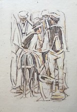 Ölbild Karl Freede Männer