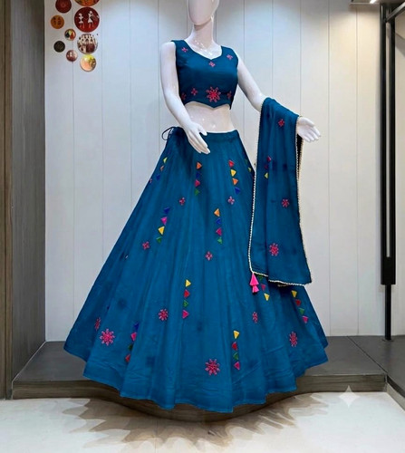 Damen besticktes lehenga choli - besticktes,
