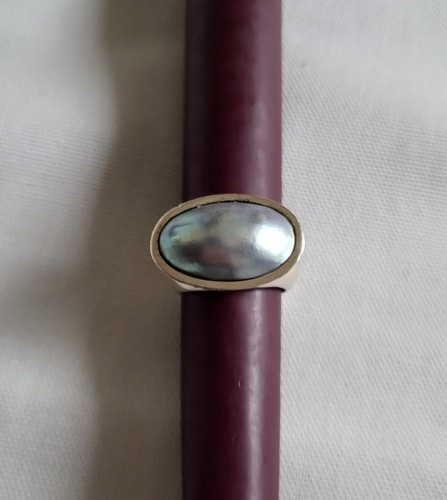 Statement ring oval - statement-ring, perlmutt