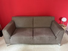Henders&Hazel Sofa, 2-Sitzer, braun, Federkern,Füsse Edelstahl, B/H/T:174x81x91