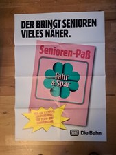 Deutsche Bundesbahn: Werbeplakat DIN A1: Senioren-Paß- Rarität-