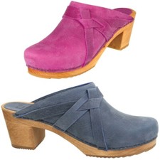 Sanita Wood Manuella Square Damen Clogs | Hausschuhe | Gartenschuhe | Geöltes Le