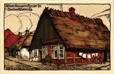 Old postcard old farmhouse