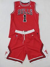 Vintage Chicago Bulls Adidas Basketball Set Shorts und Trikot L Rose 1 