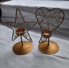 Set Teelichthalter " Herz und Stern "