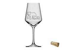 Weinglas Gravur Braunbär mit