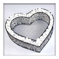 Herz Gitter XL Pflanzschale Grabschmuck Grabgestaltung Friedhof mit Kies
