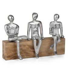 Dekofigur 3 Freunde sitzend