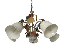 Landhausstil Shabby Chic Florenz Blumen und Glas Kronleuchter Eglo Leuchten