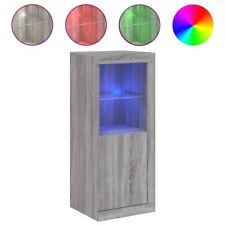 Schrank hoch Sideboard mit LED Beleuchtung Grau Sonoma für Wohnzimmer & Flur