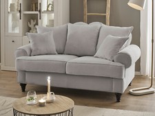 Sofa in hellgrau Couch 2-Sitzer Sofagarnitur 2er-Sofa Loungesofa 170 cm Adelina