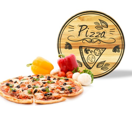 Pizzateller mit pizza motiv - mit, pizza-motiv
