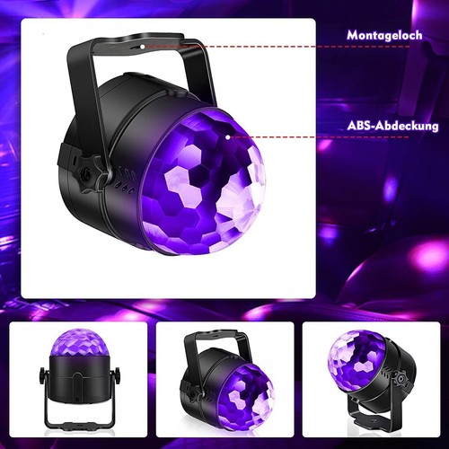 Schwarzlicht discokugel led - schwarzlicht,