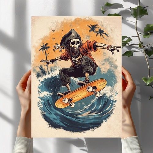Piraten skateboard poster - piraten,