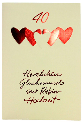 Hanra rubin hochzeit karte - rubin, 40