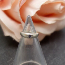 Baby Taufring blauer  Zirkonia Stein Vintage Taufe Ring Kind 925 Sterling Silber