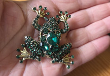 Brosche   Strass  /grün