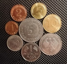 Konvolut DM Münzen, 1, 2, 5