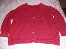 NEU!!!  Damen Strickjacke rötlich Gr. L-XL Wolle HANDMADE