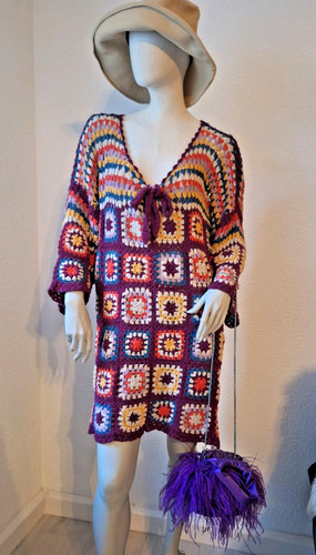 Zara häkelkleid kleid bunt - zara,
