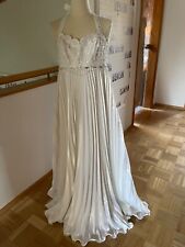 Satin - Hochzeitskleid - Größe 42 - weiß - für Schwangere geeignet