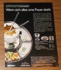 Seltene Werbung ROSENTHAL studio-haus STELTON Edeltsthal Fondue Set 1987