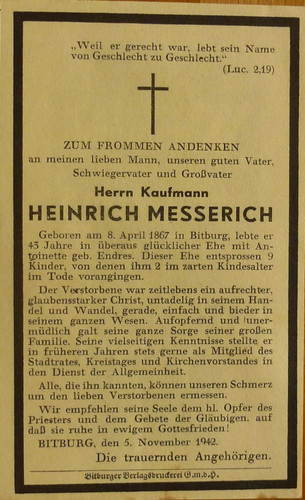1942 sterbebild heinrich - sterbebild,