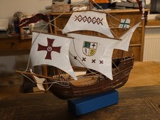 Blechspielzeug Santa Maria Schiff Blechmodell Vintage 70er vollständig Metall