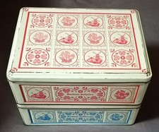 alte große Blech Dose Kasten Mondamin Backpulver rote Delfter Kachelmotive