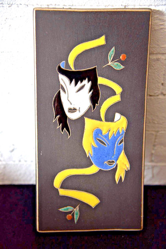 Ruscha keramikbild masken 50er - ruscha,