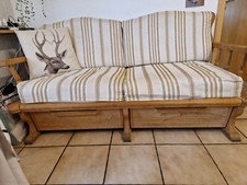 Sofa/Bank Fichte mit Liegefunktion, Schubladen, Esstischhöhe nutzbar. 