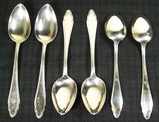 Sechs Suppenlöffel  Löffel Gowe Alpacca