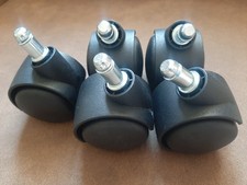 5 Stück Weichbodenrollen Rollen Bürostuhl 11 mm / 50 mm für Teppich - neu -