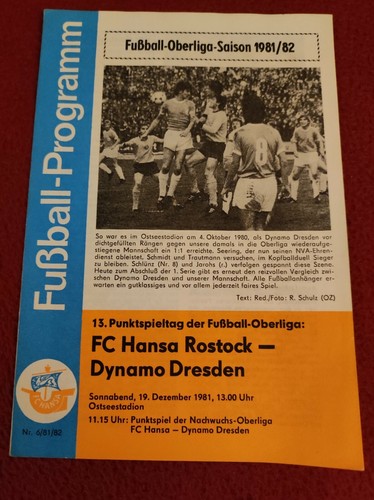 Programmheft hansa rostock - fc,