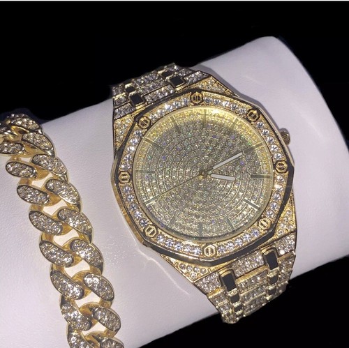 Herren luxus bling - herren, vergoldet