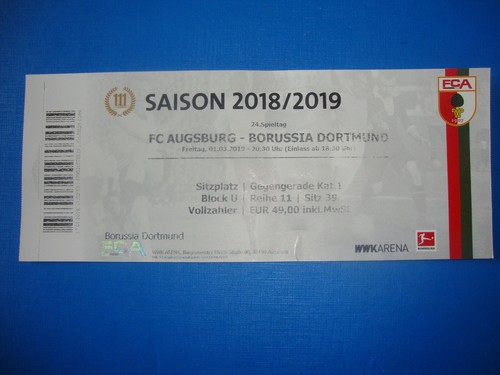 Ticket augsburg bvb - fc,