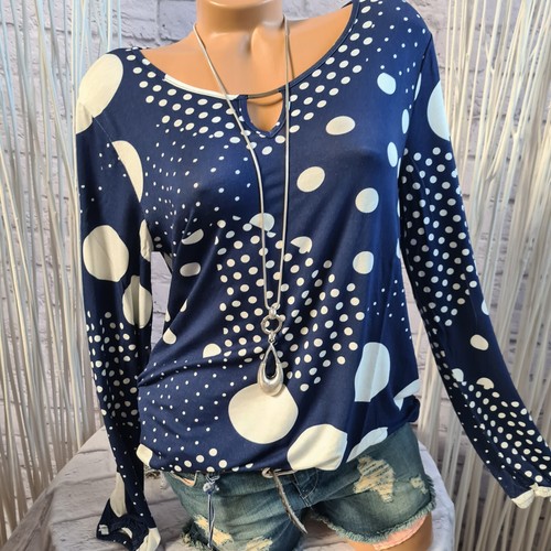 Aniston bluse shirt blau weiß - blau,