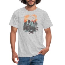 Panorama Outdoor Wald Landschaft Naturfreunde Bär Männer T-Shirt